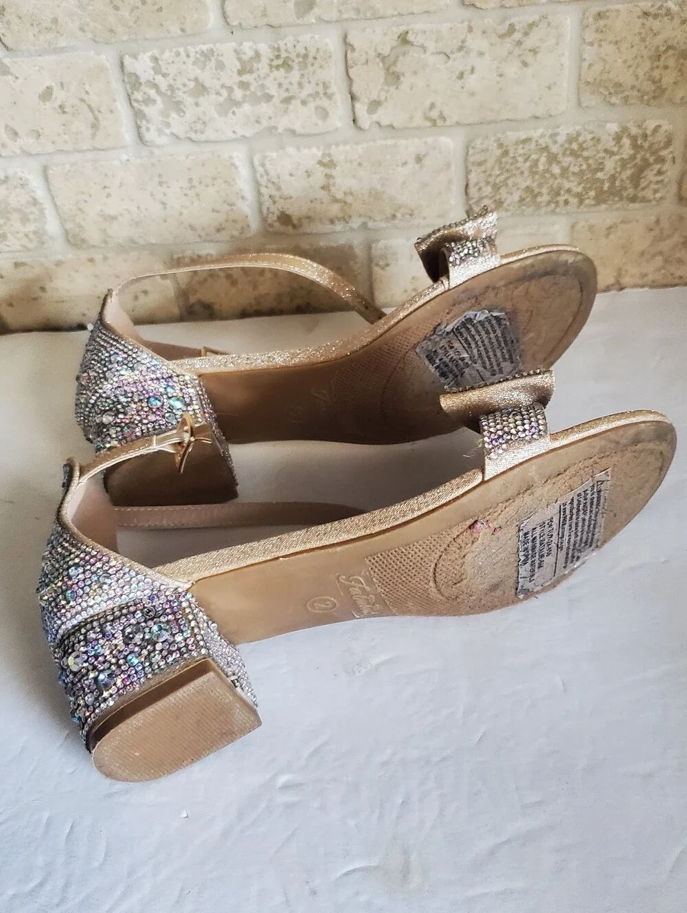 Excellent Condition Girl's Rhinestone Shoes - Picture 6 of 9